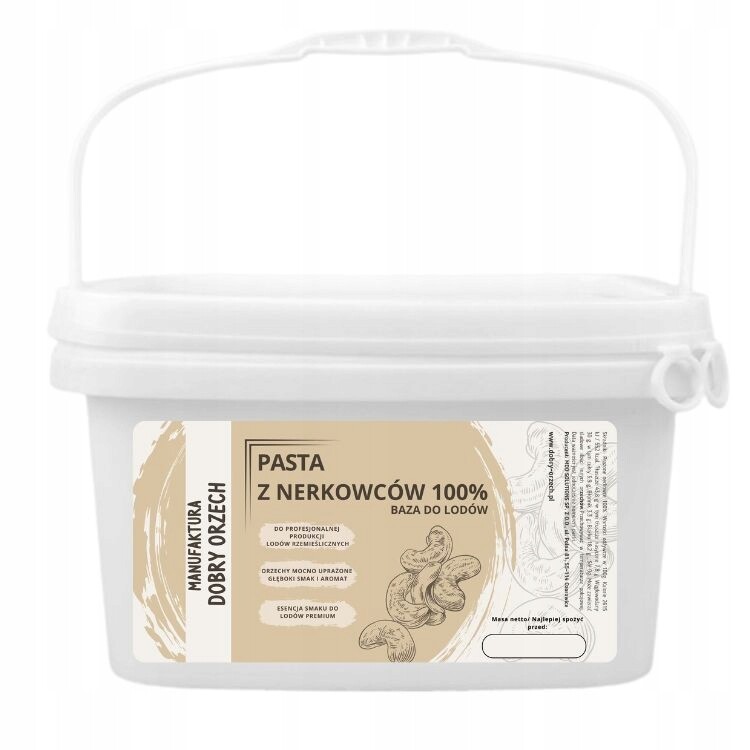 Pasta z kešu 100 % – pro výrobu zmrzliny 5 kg Dobry Orzech