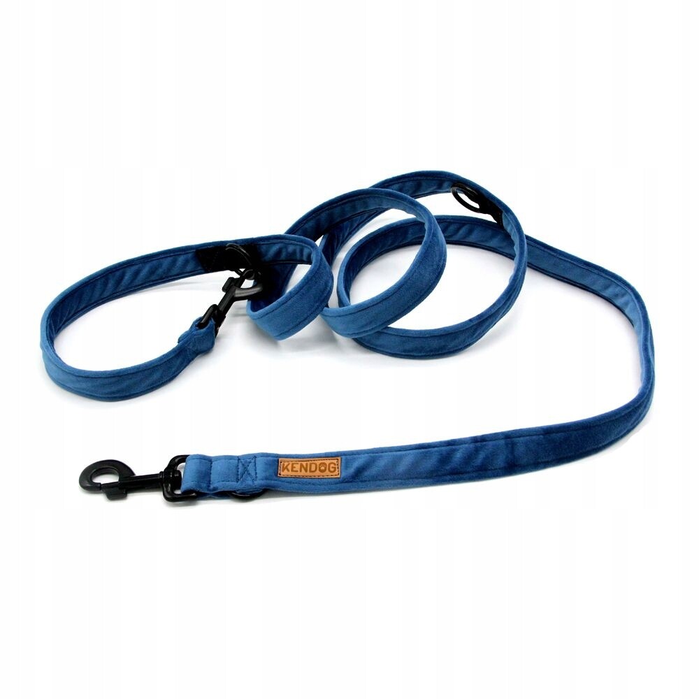 KenDog Vodítko přepínací Velvet Blue 200 cm velurová