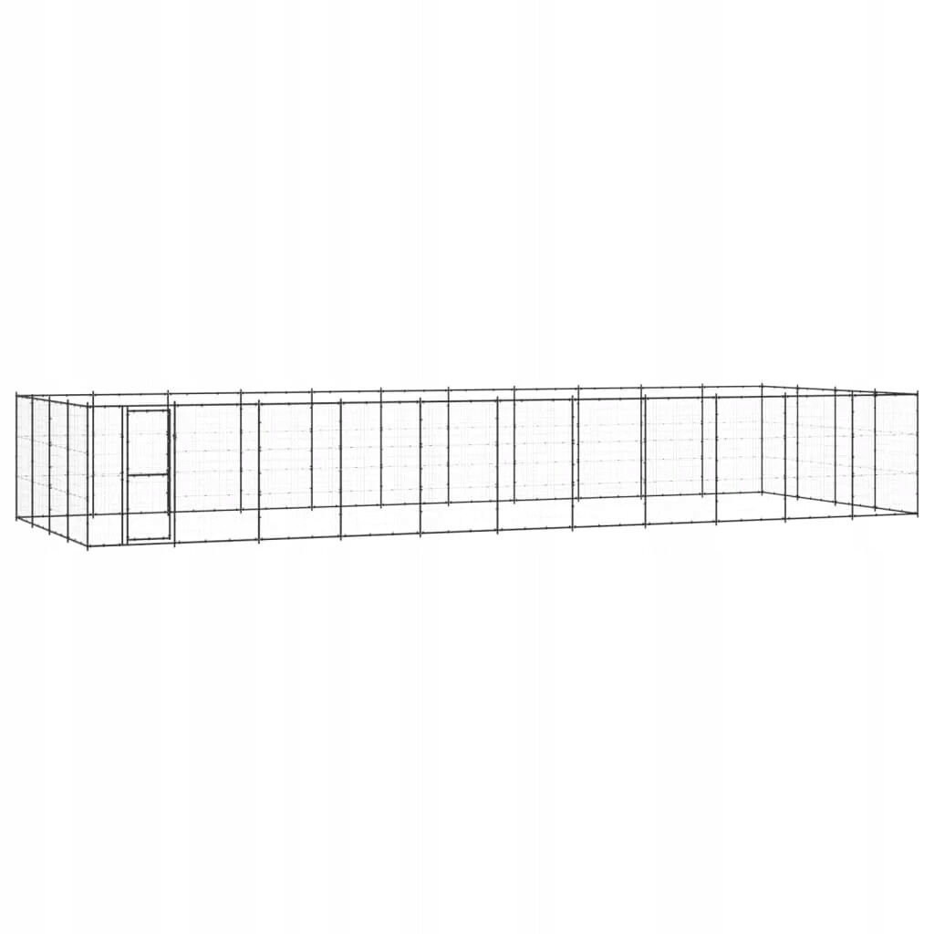 Venkovní Psí Kotec Ocel 33,88 M² Černá 1210 x 440 x 180 cm