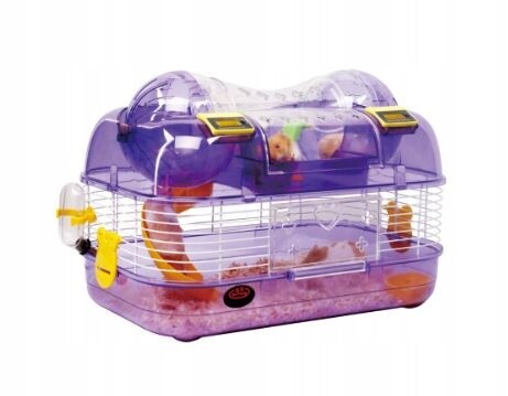Klec pro hlodavce 43,5x27x28,8 cm bílo/fialová