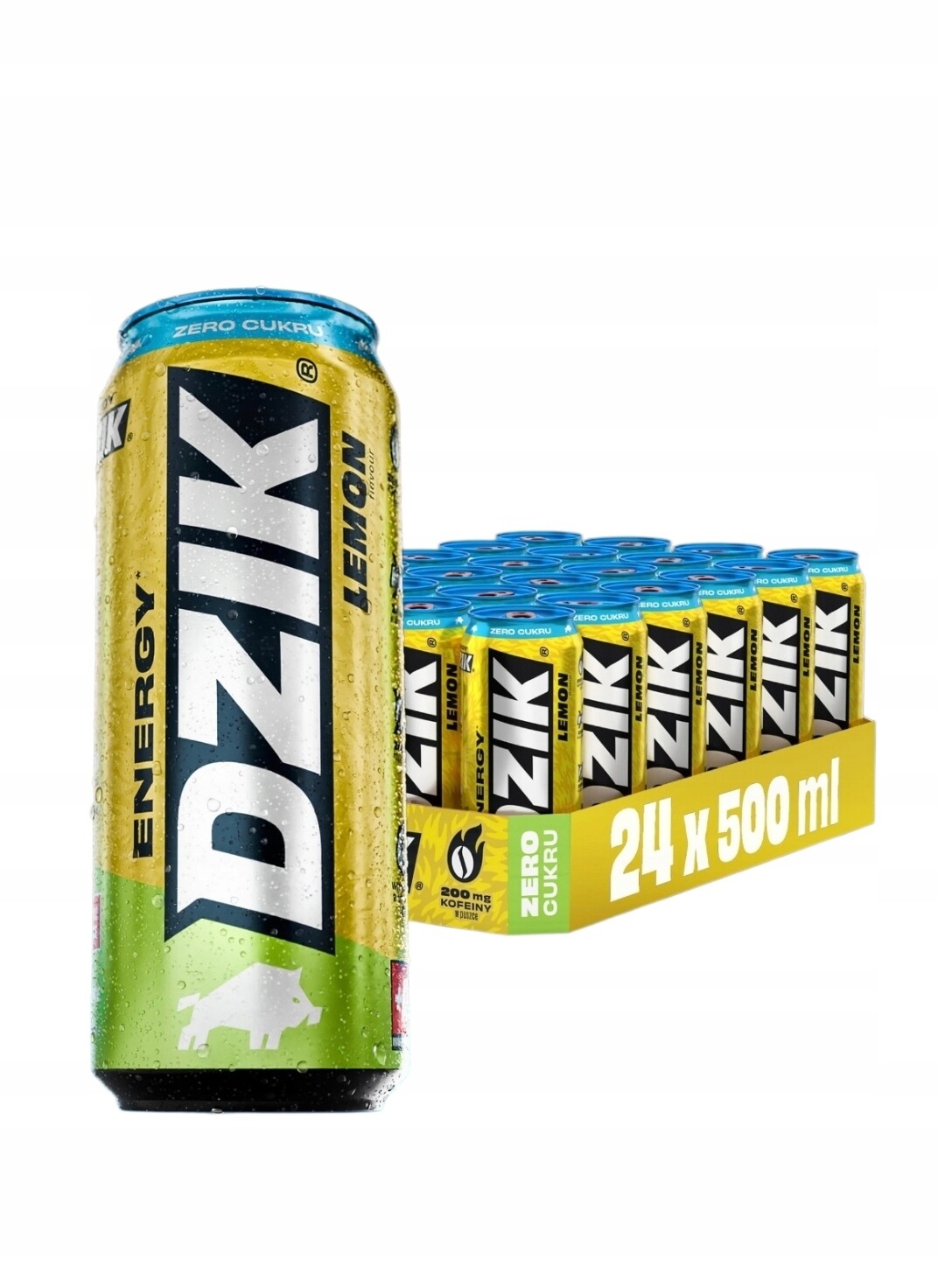Energetický nápoj Divočák Energy Drink Lemon 0kcal 500 ml 24ks