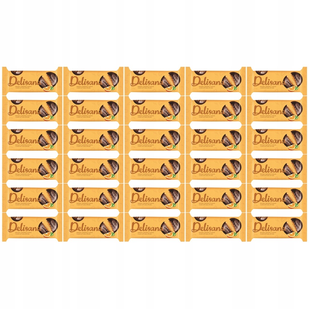 Delisana Piškoty s pomerančovým želé a čokoládou 135 g x 30 kusů