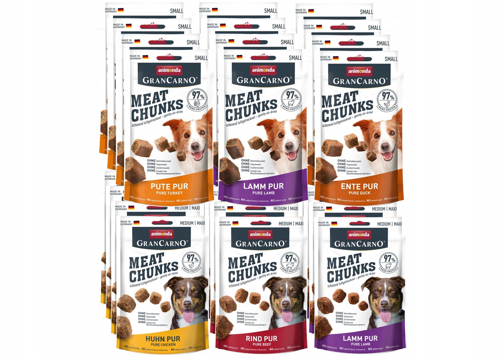 Animonda Meat Chunks Set x24 Hovězí/Kuřecí maso /Kachna/Jehněčí maso /Krůta