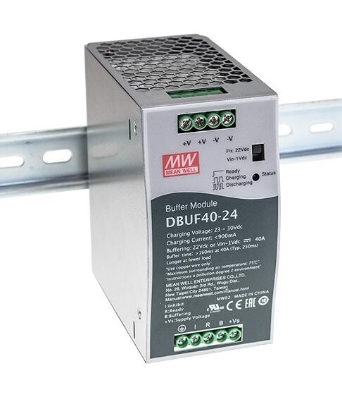 Mean Well Dbuf40-24 Buffer Module, 24Vdc, 40A, Din Rail