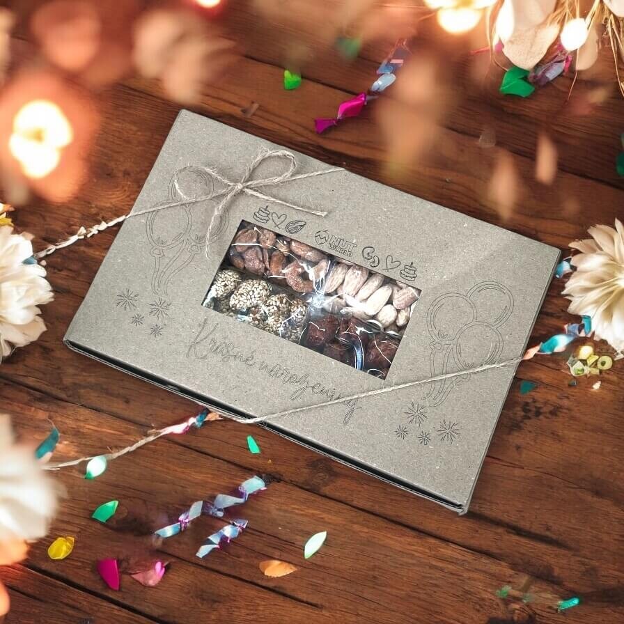 Nutworld.cz Dárková ořechová krabička 4x80g NAROZENINY