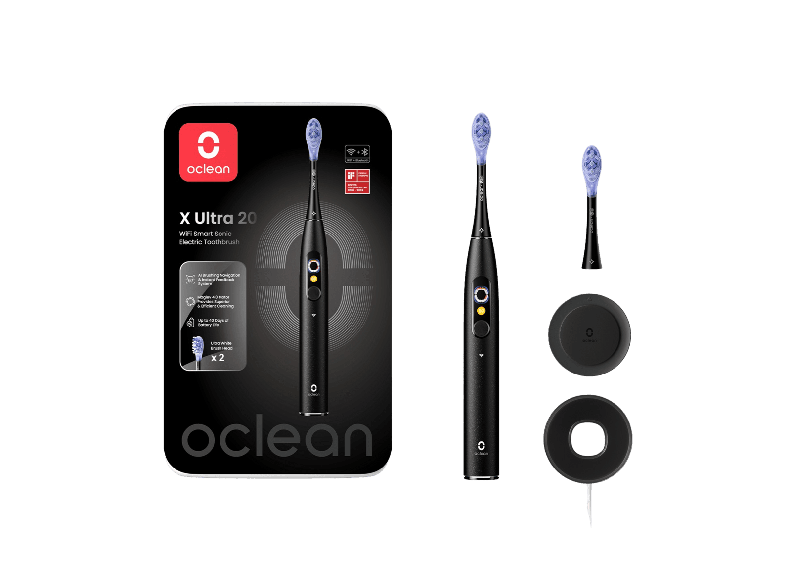 OCLEAN X Ultra 20 Black sonický kartáček, černý