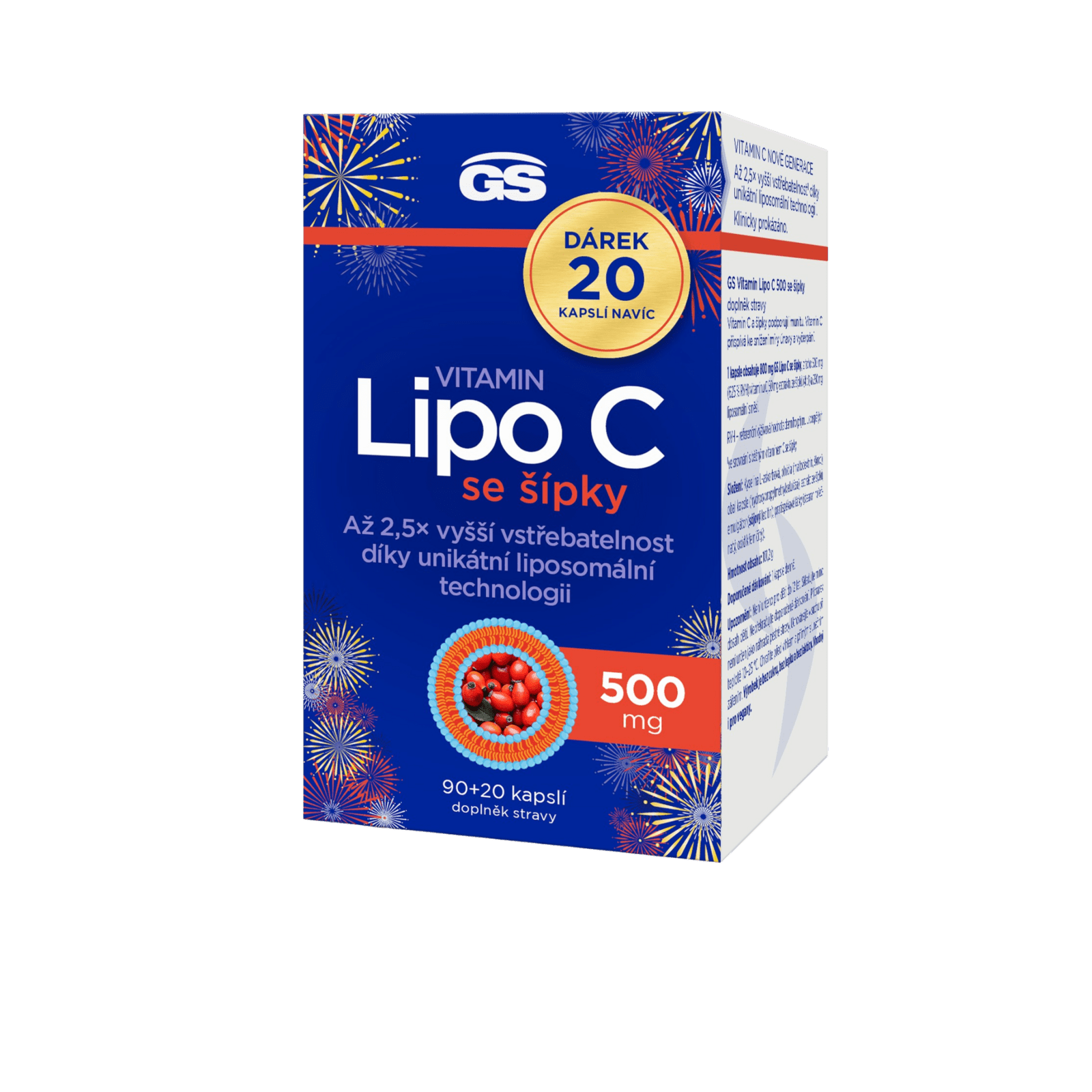 GS Vitamin Lipo C 500 mg se šípky 110 kapslí