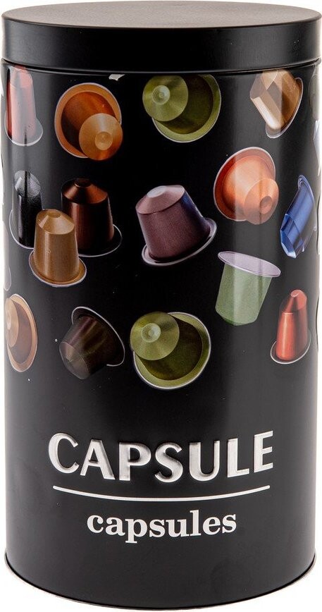 Černá dóza na kávové kapsle Black3D – Dakls