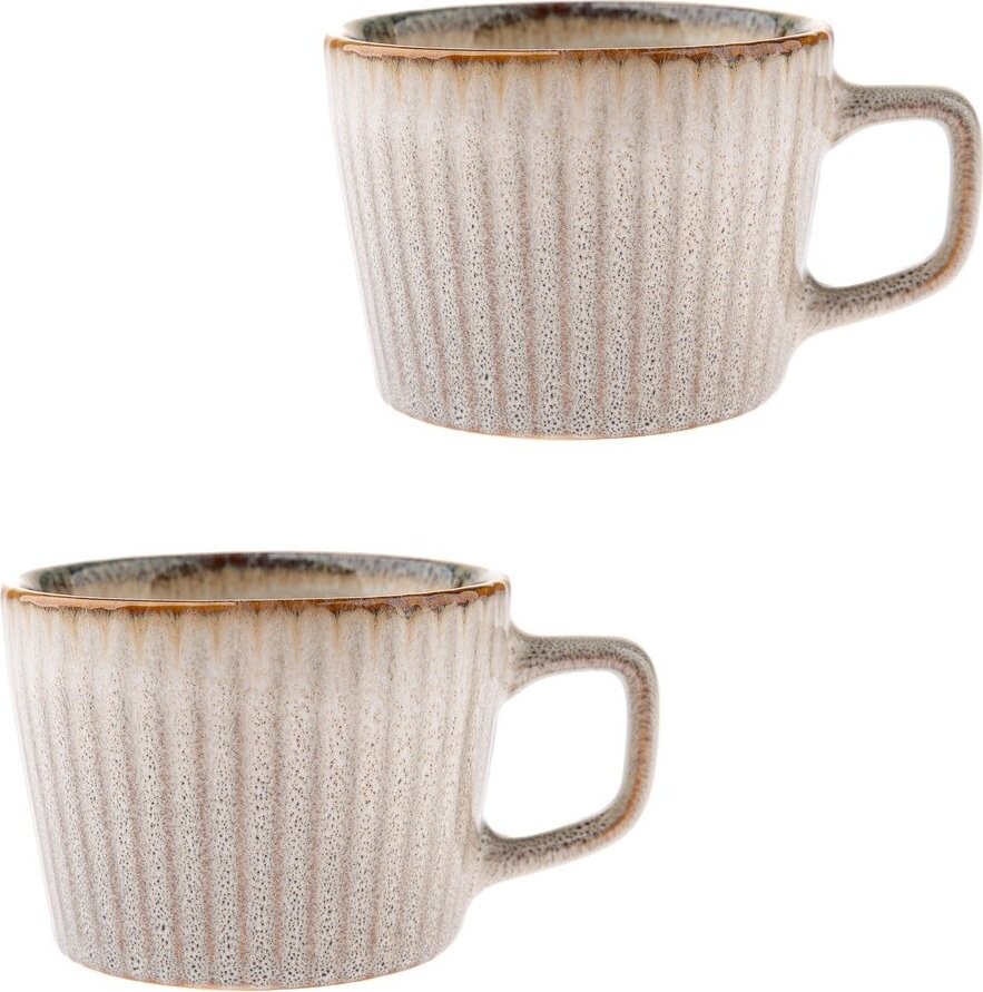 Krémové hrnky v sadě 2 ks na cappuccino z kameniny 190 ml Tone – Dakls