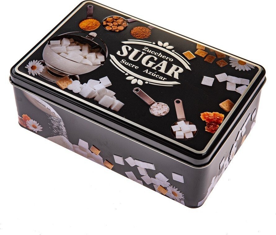 Kovová dóza na cukr Black3D – Dakls