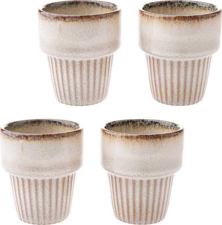 Krémové šálky v sadě 4 ks na espresso z kameniny 100 ml Tone – Dakls