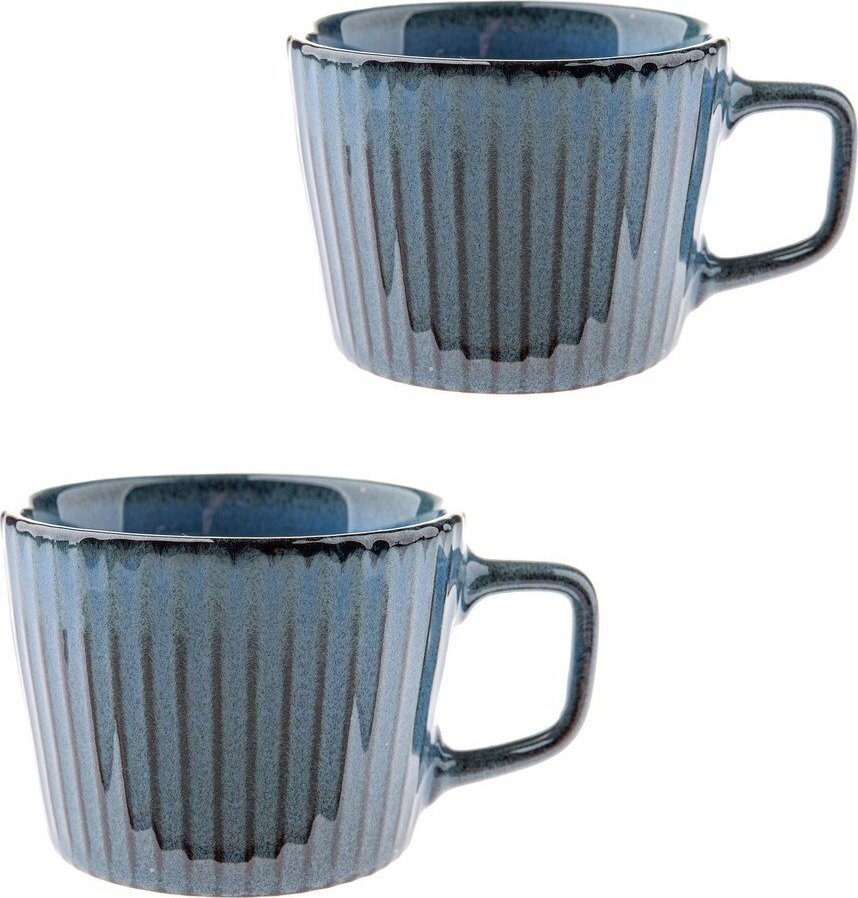 Modré hrnky v sadě 2 ks na cappuccino z kameniny 190 ml Tone – Dakls