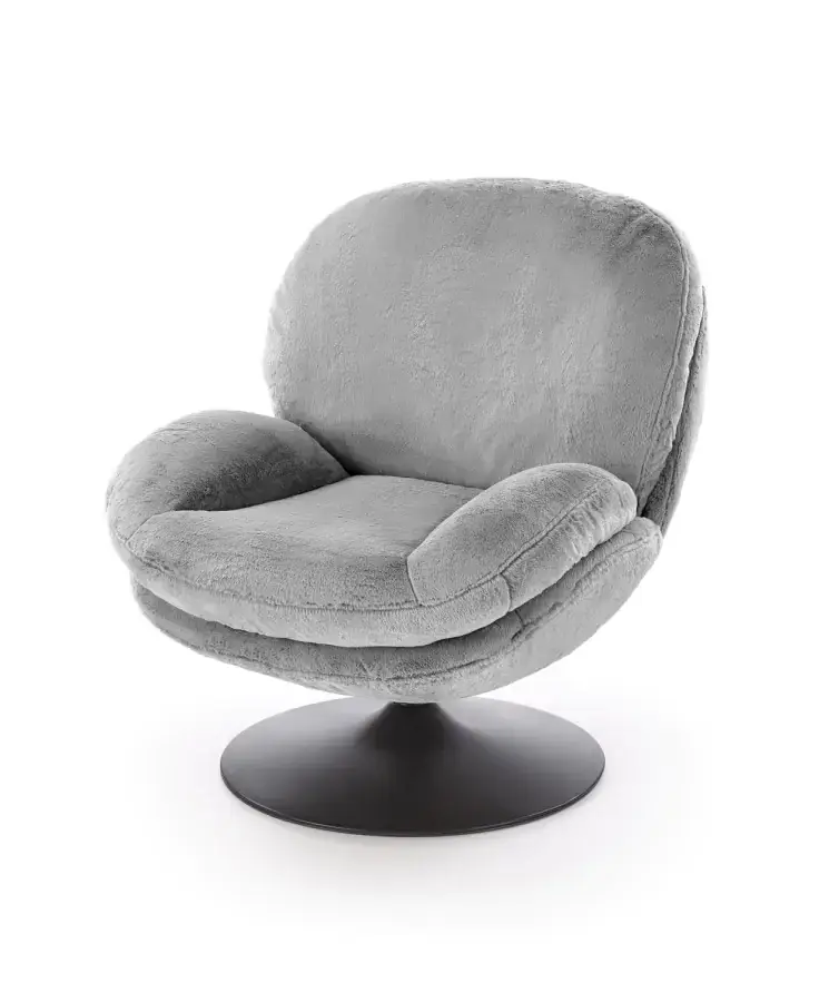 Halmar Otočné křeslo SHELL, šedá