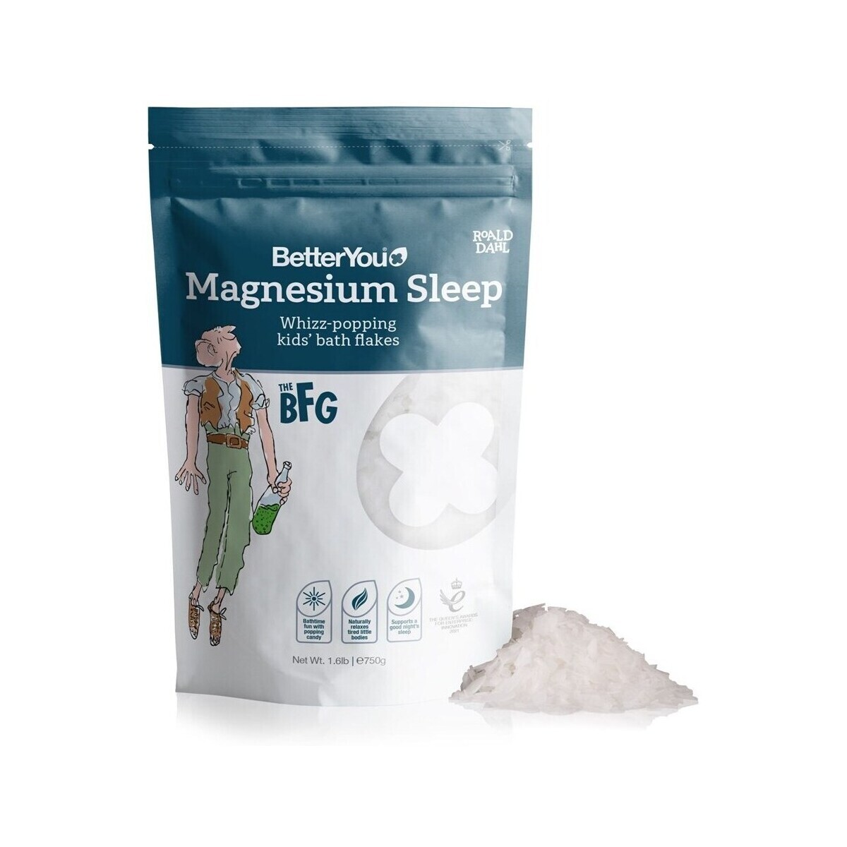 Betteryou  Magnesium Sleep Kids' Bath Flakes  Bílá