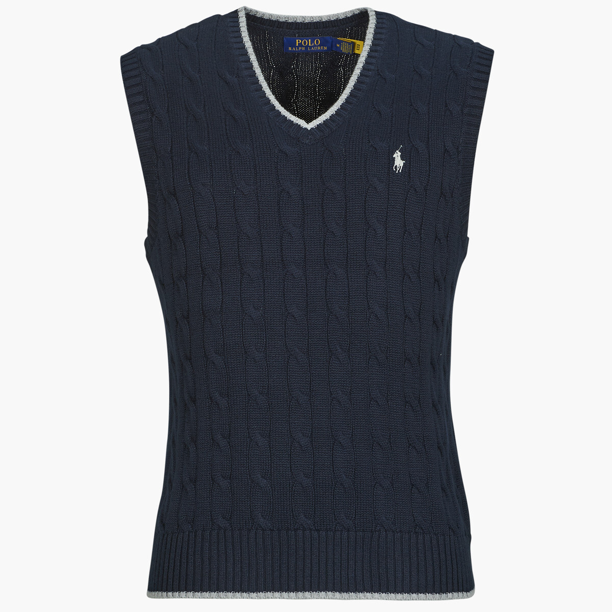 Polo Ralph Lauren  PULL SANS MANCHE MAILLE TORSADEE  Tmavě modrá