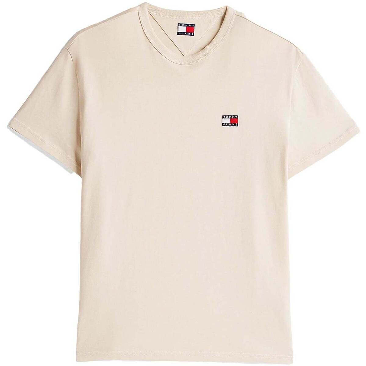 Tommy Jeans  Reg Logo Badge T-Shirt Newsprint  Béžová