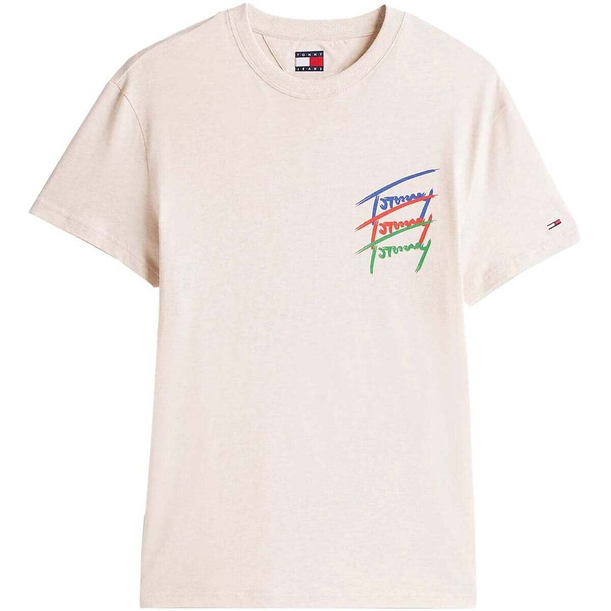 Tommy Jeans  3 Colour Twisted Logo T-Shirt Oat Marl Heather  ruznobarevne