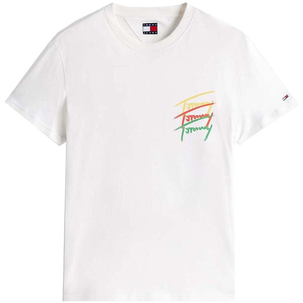 Tommy Jeans  3 Colour Twisted Logo T-Shirt Ecru  Bílá