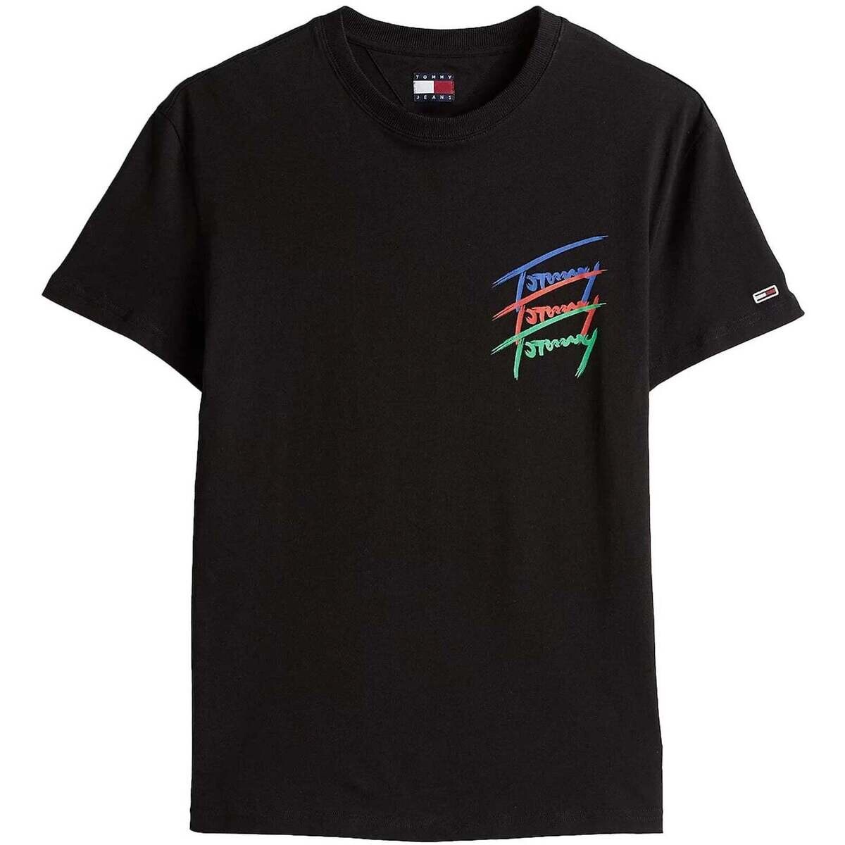 Tommy Jeans  3 Colour Twisted Logo T-Shirt Black  Černá