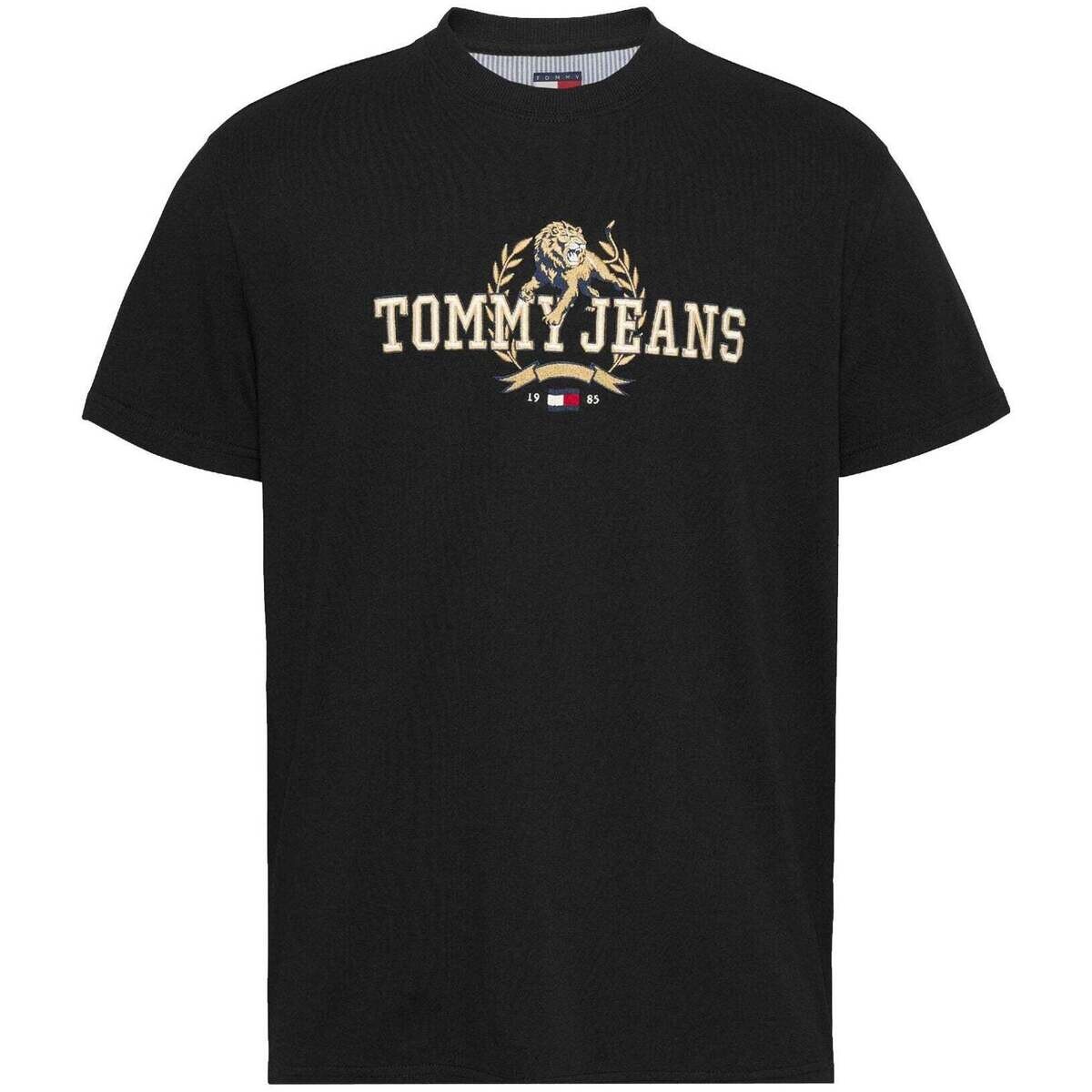 Tommy Jeans  Embroidered Varsity T-Shirt Black  Černá