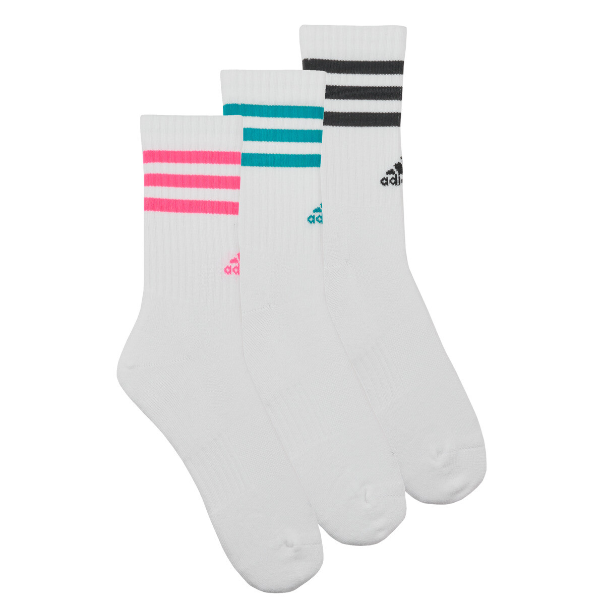 adidas  3-Stripes Cushioned Crew Socks 3 Pairs  Bílá