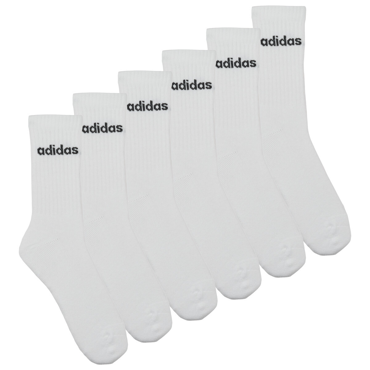 adidas  Linear Crew Socks Cushioned Socks 6 Pair Pack  Bílá
