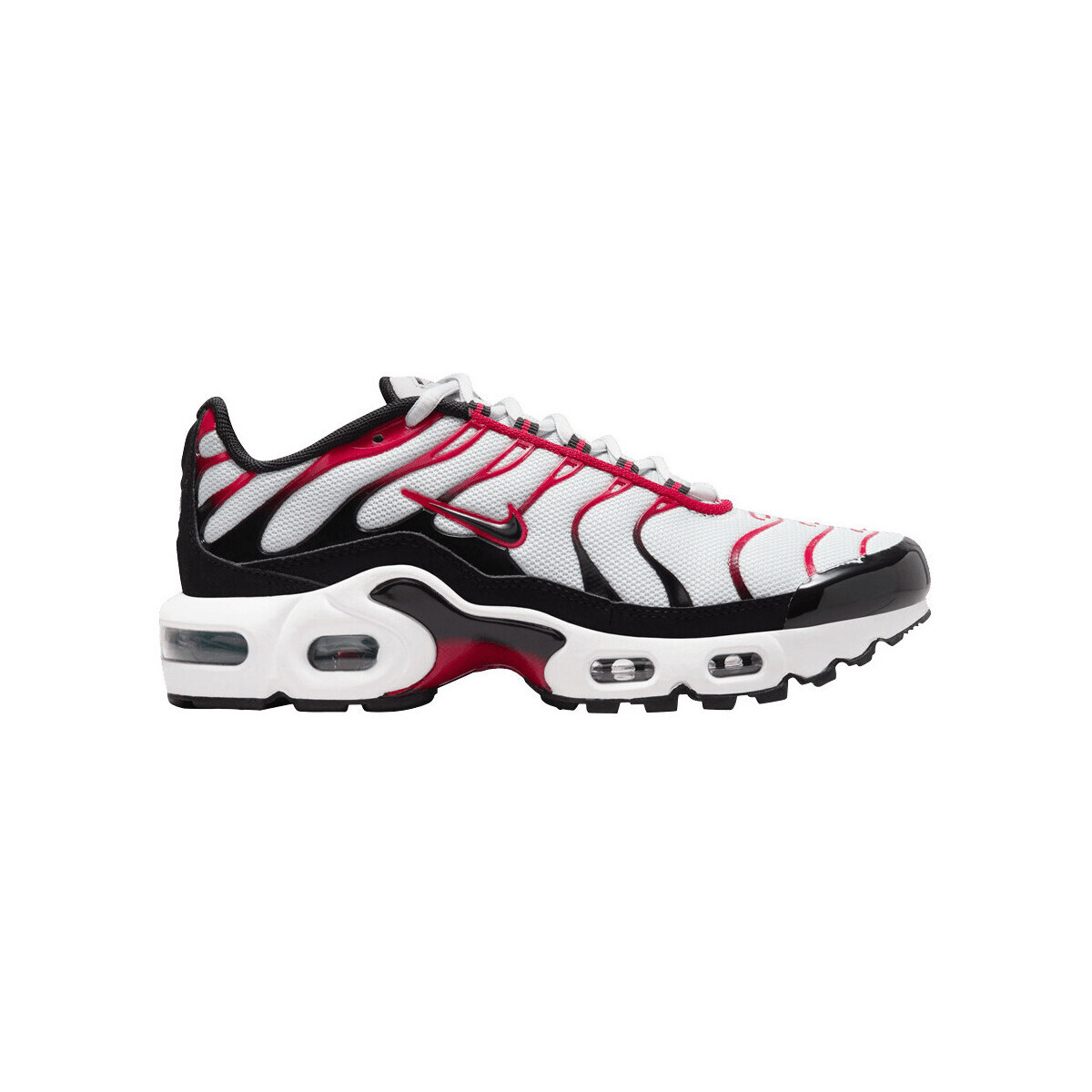 Nike  Air Max Plus Pure Platinum Black White University Red (GS)  Šedá
