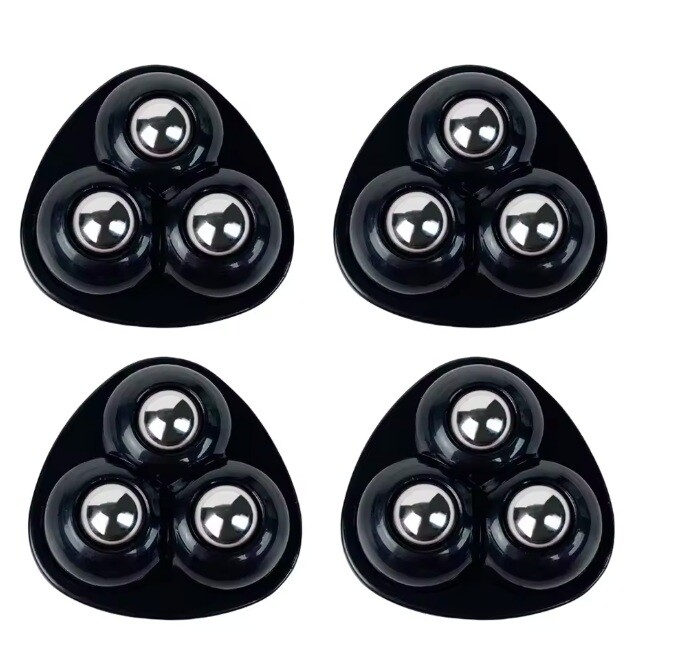 Samolepicí otočná kolečka, 4 kusy - Černá