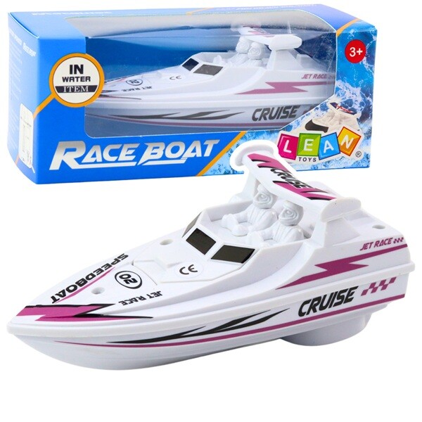 Bílý motorový člun na baterie