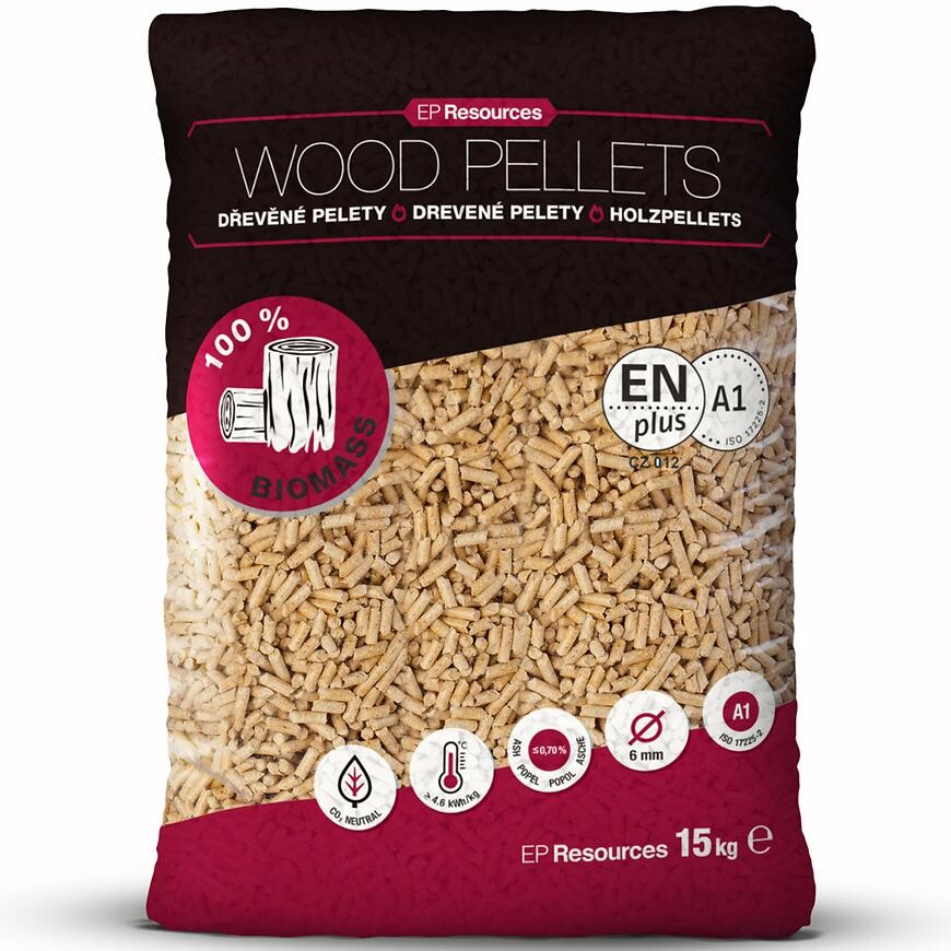 Dřevěné pelety A1 EN Plus 15 kg
