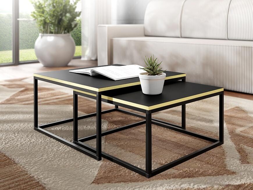 Konferenční stolek Loftiko černý/zlatý