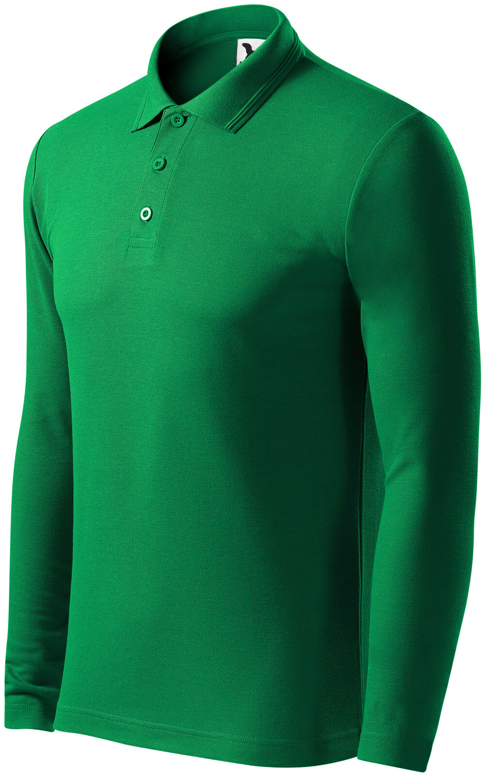 Pánská polokošile s dlouhým rukávem hrubší, trávově zelená, XL