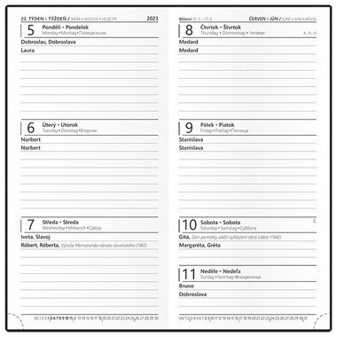 Diář týdenní kapesní Jakub vivella světle modrý