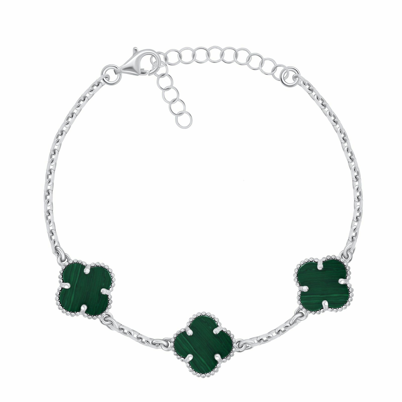 Brilio Silver Stříbrný dámský náramek se čtyřlístky BRC191WG