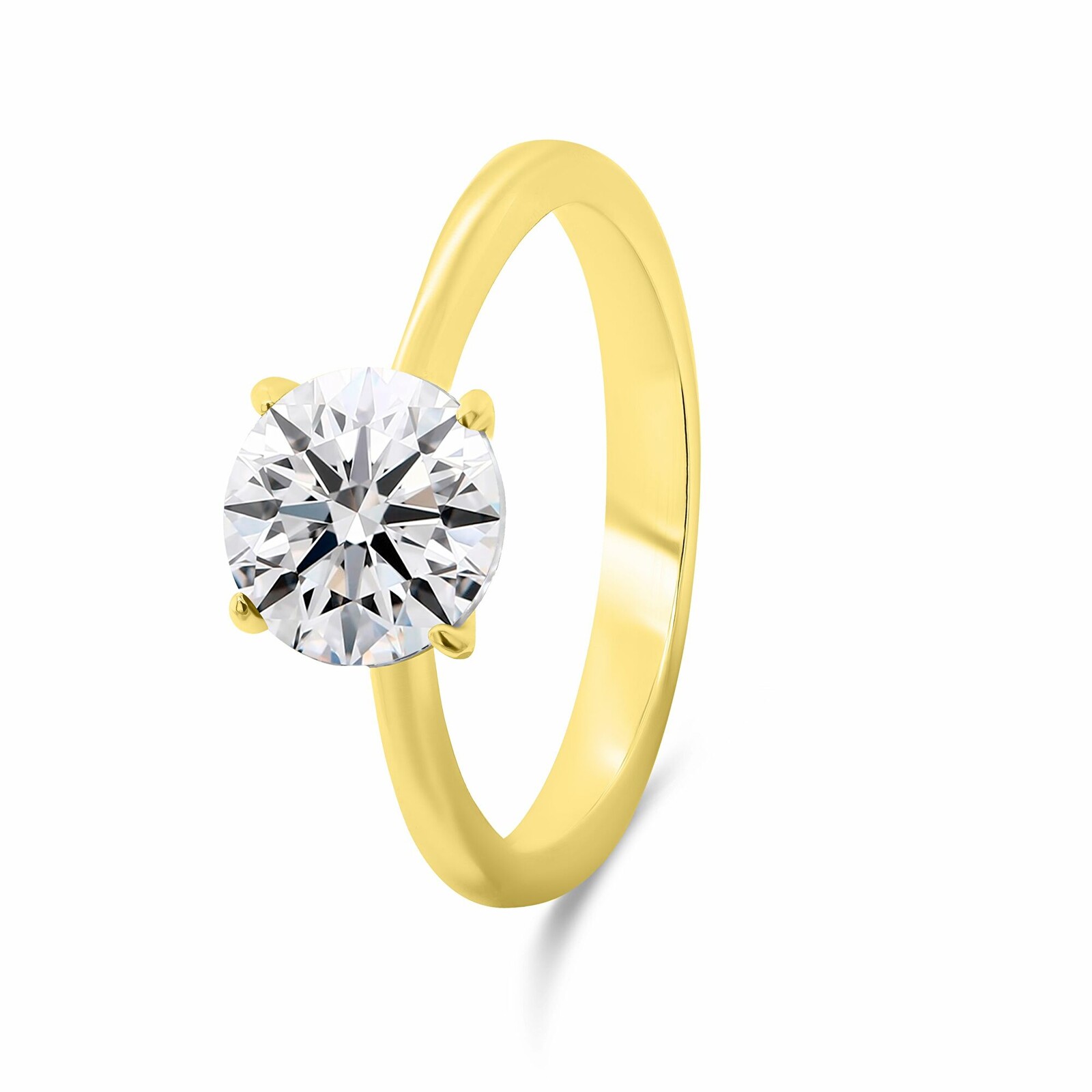 Brilio Silver Pozlacený zásnubní prsten s kubickou zirkonií RI057Y 50 mm