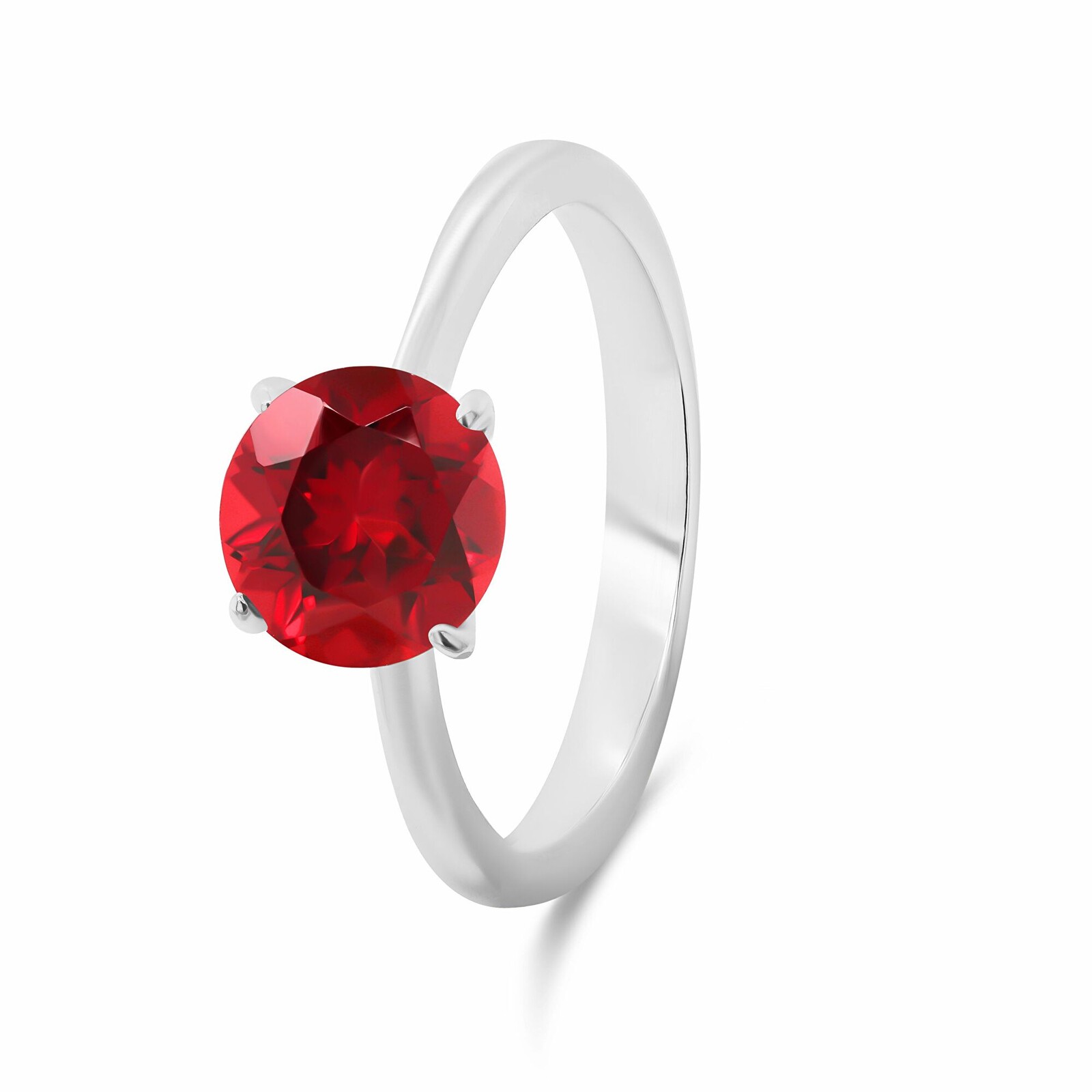 Brilio Silver Jemný stříbrný prsten s červeným zirkonem RI057WR 50 mm