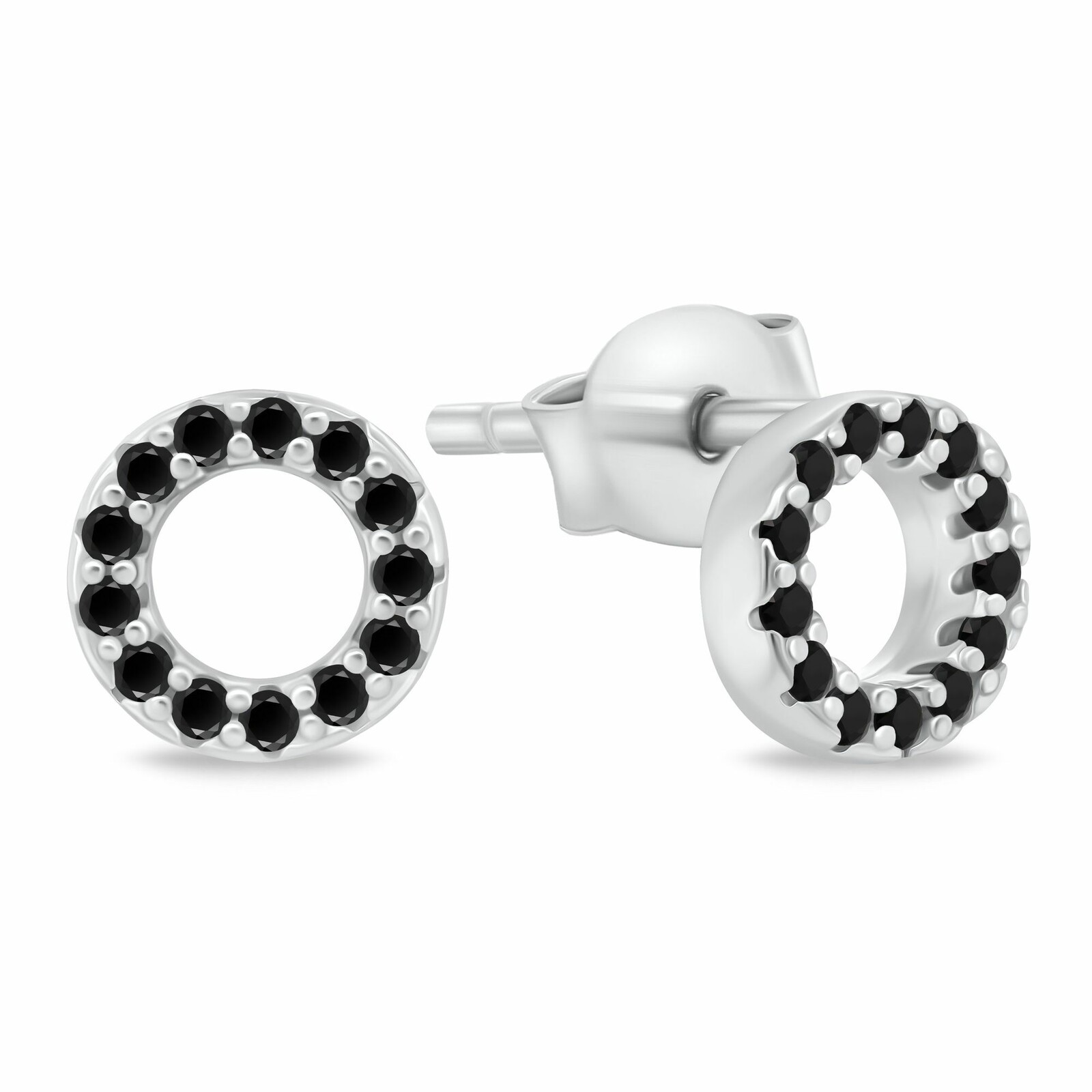 Brilio Silver Stylové stříbrné náušnice kruhy EA102WBC