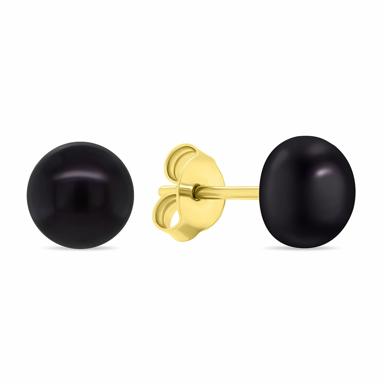 Brilio Silver Luxusní pozlacené náušnice pecky s pravými perlami EA585YBC 0,5 cm