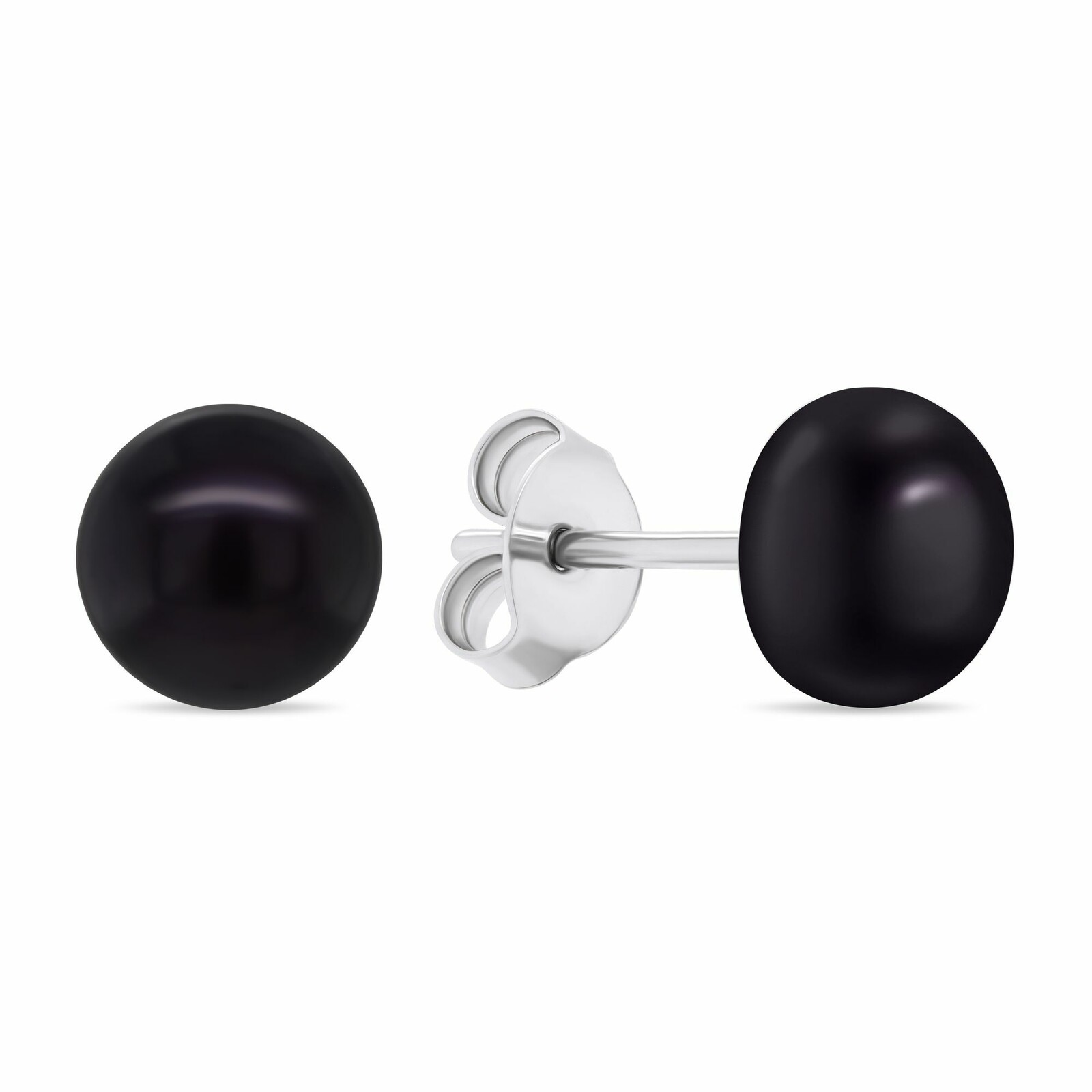 Brilio Silver Stříbrné náušnice pecky s pravými černými perlami EA585WBC 0,5 cm