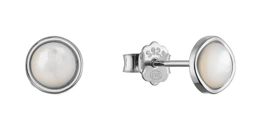 Evolution Group - Pavona Stříbrné náušnice Kolečka s perletí 11705.1