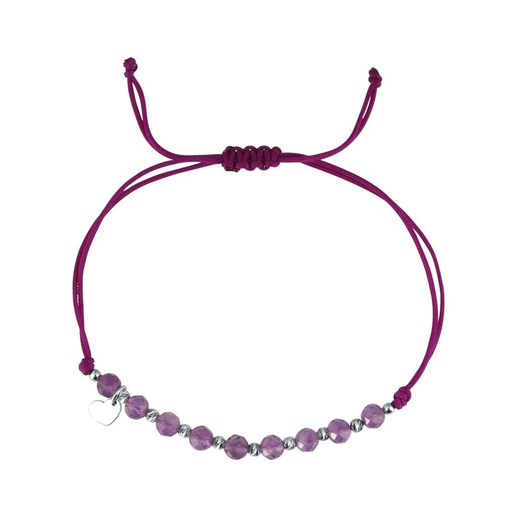 Evolution Group - Pavona Fialový textilní náramek s ametystem 13037.3