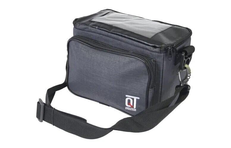 Qt brašna na řidítka s mapníkem šedá Qfix