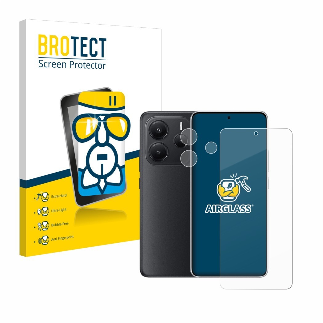 Ochranná fólie BROTECT AirGlass Glass Screen Protector for Xiaomi Redmi Note 14 (Front+Camera)