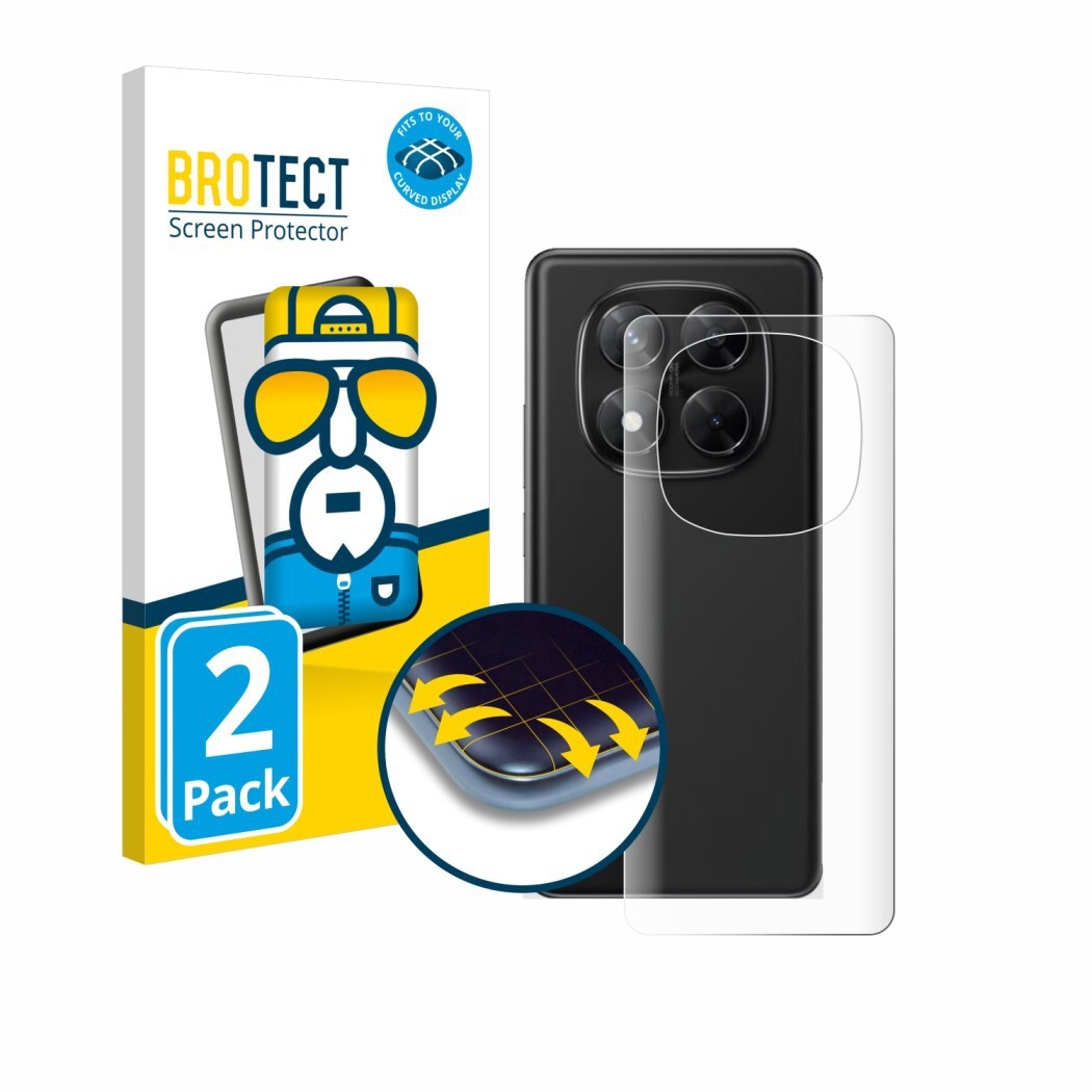 2x BROTECT Flex Full-Cover Screen Protector for Xiaomi Redmi Note 14 Pro (zadní)