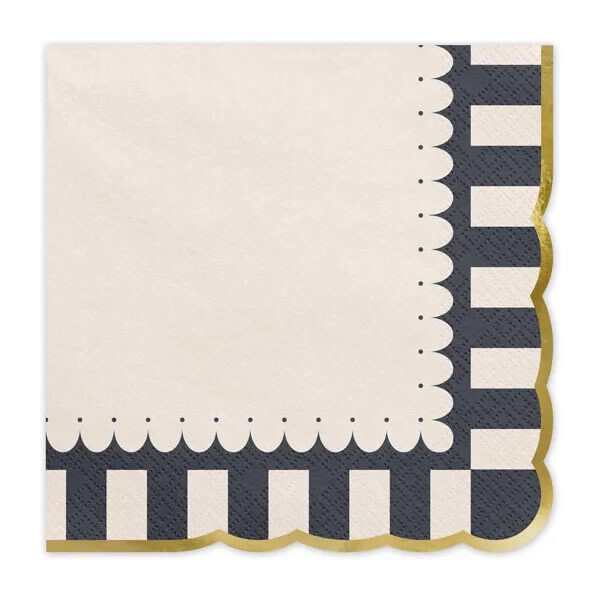Ubrousky papírové černo-béžové 33x33cm 12 ks