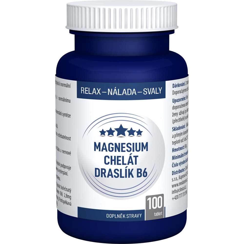 Clinical Magnesium chelát + Draslík B6 100 tablet