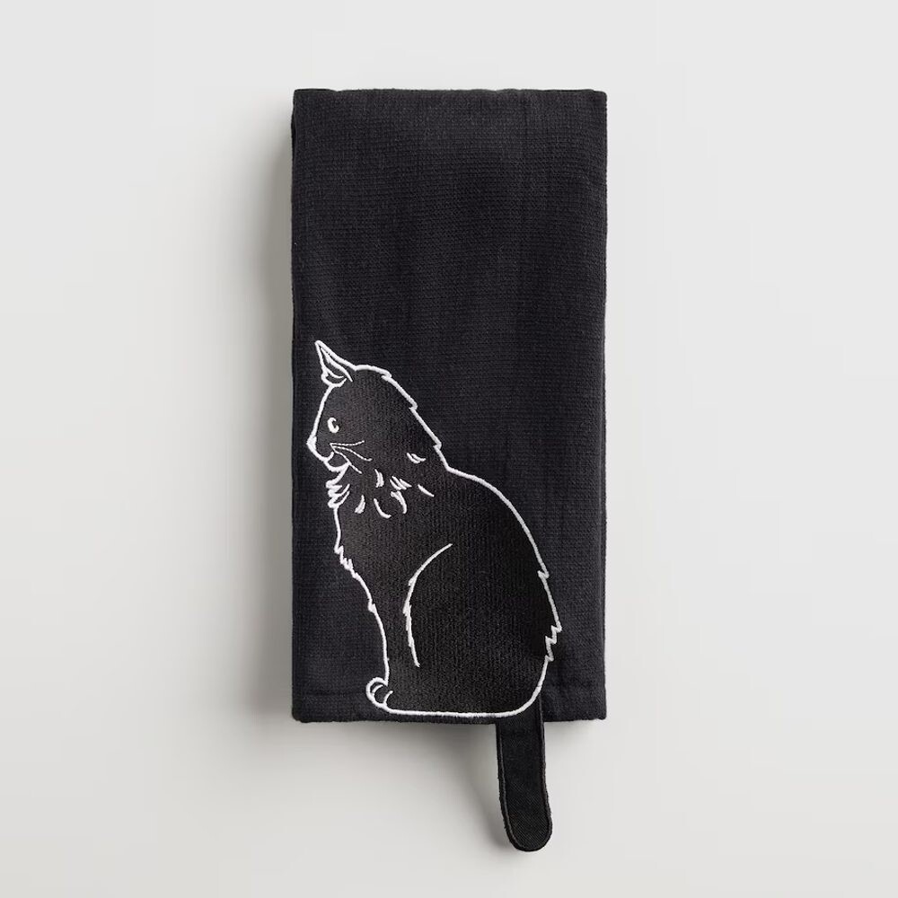 HOME & YOU Ručník kuchyňský kočka 37 x 50 cm - černá