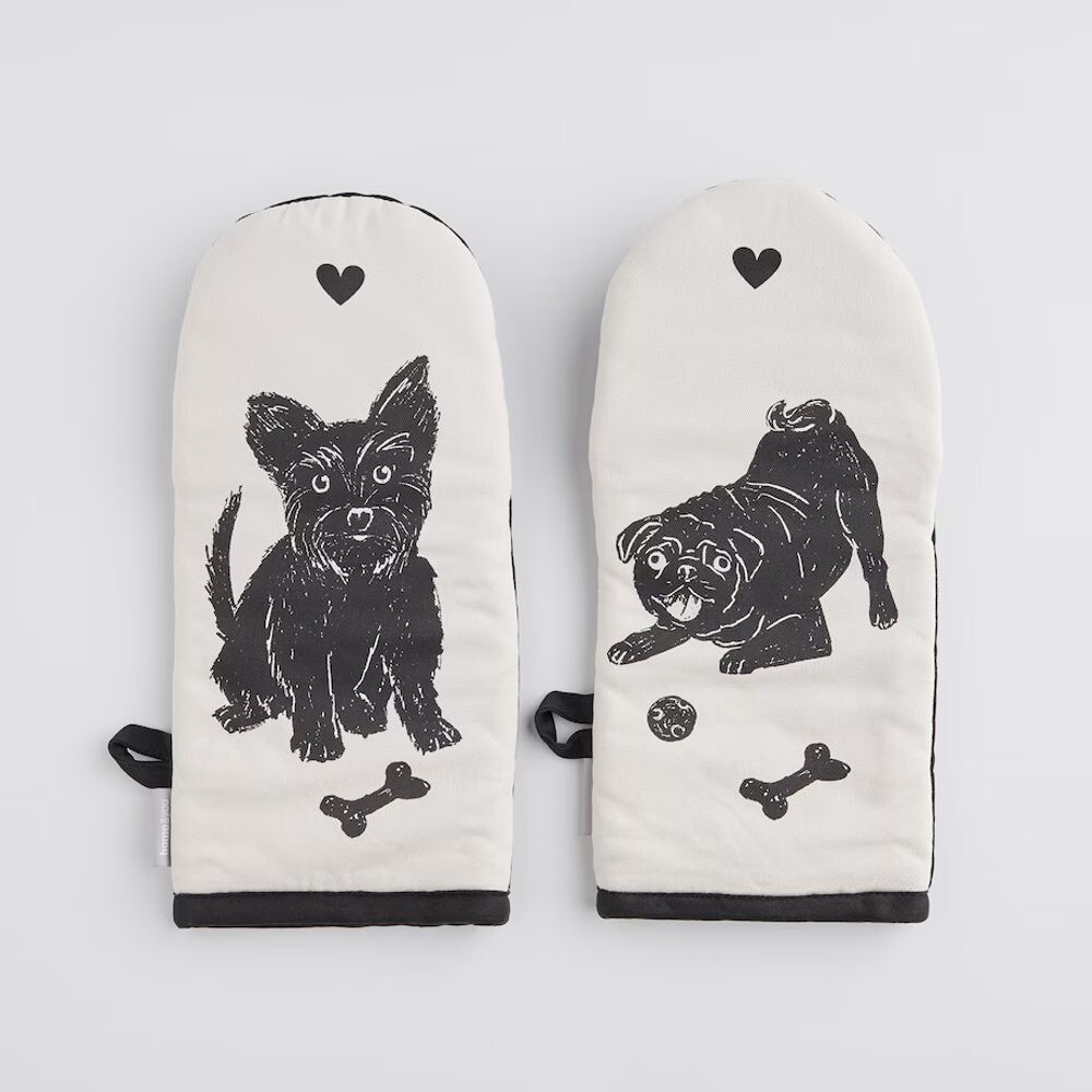 HOME & YOU Sada chňapek pes 2 ks - černá/béžová