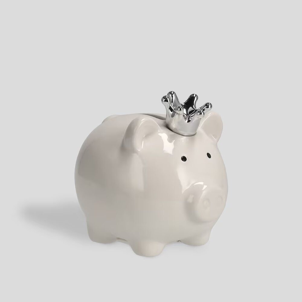 HOME & YOU Pokladnička prasátko - bílá