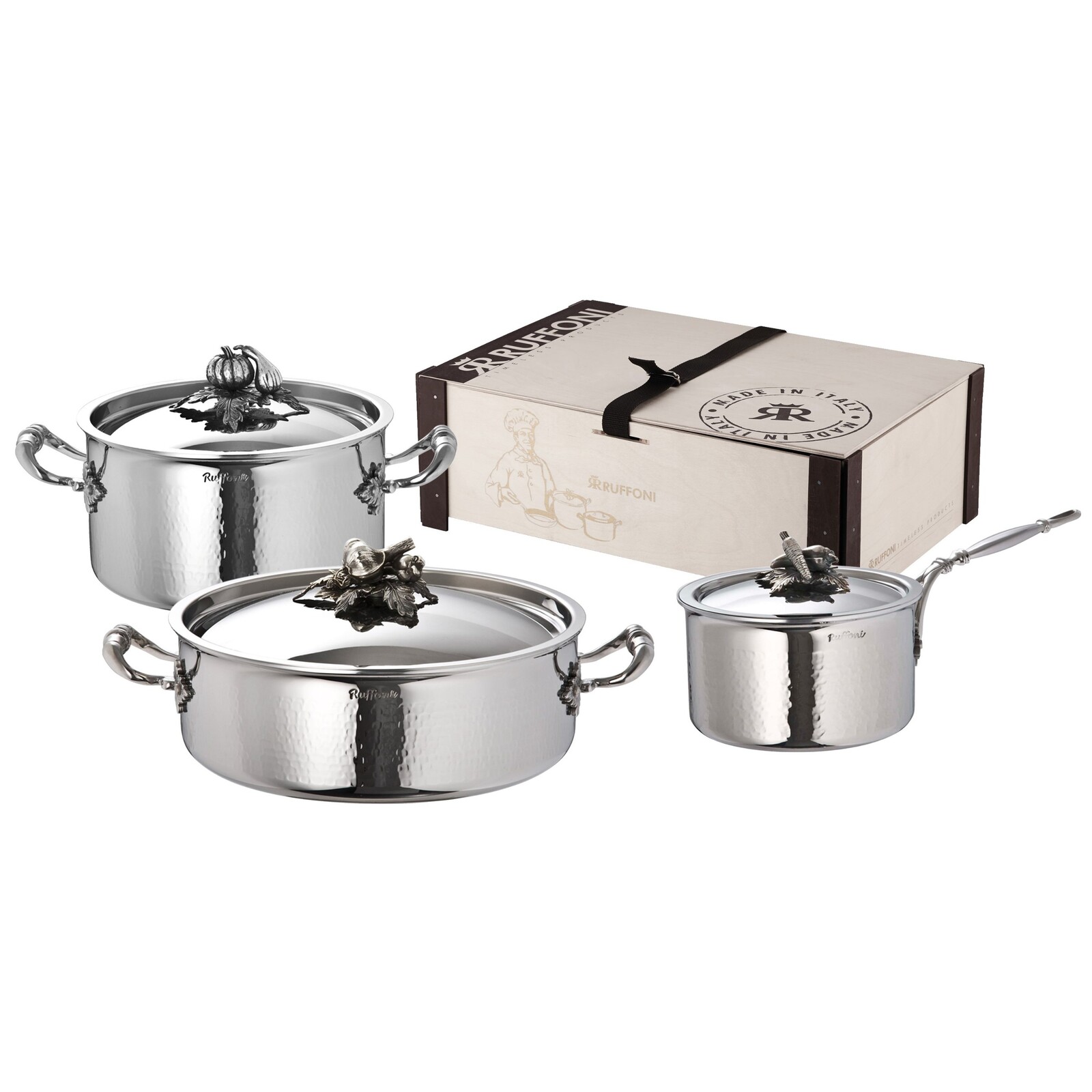 Sada hrnců OPUS PRIMA, sada 6 ks, stříbrná, nerezová ocel, Ruffoni